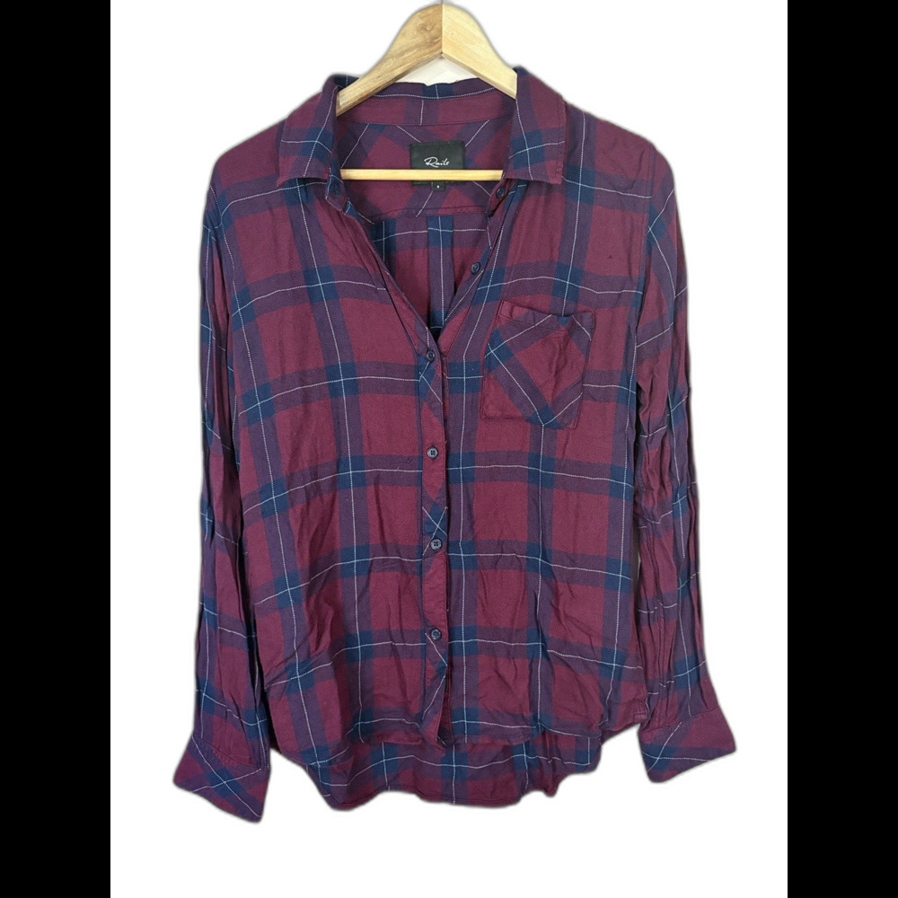 Rails Hunter Plaid Button-Up Shirt Burgundy Red Women’s Small Classic Preppy